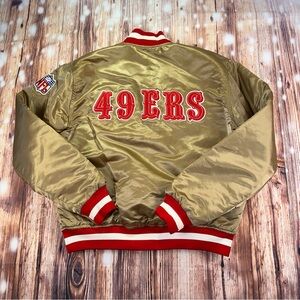 Vintage San Francisco 49ers Starter Satin Bomber Jacket Men’s Size Large